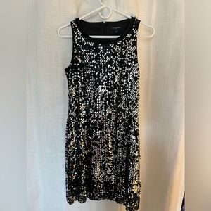 Banana Republic 2000s black sequin mini dress size 2